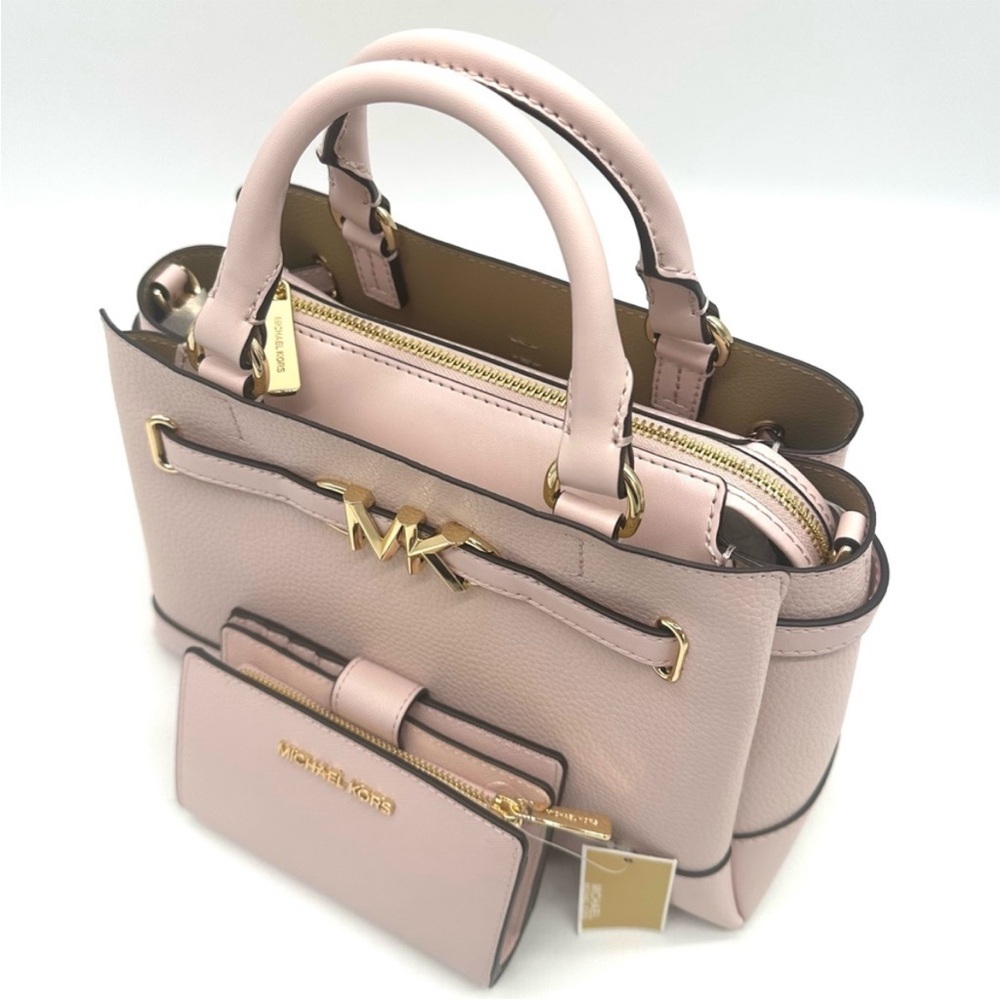 Michael Kors Reed Small Satchel Crossbody Bag & MD Bifold Zip Chain Wallet - Picture 12 of 16